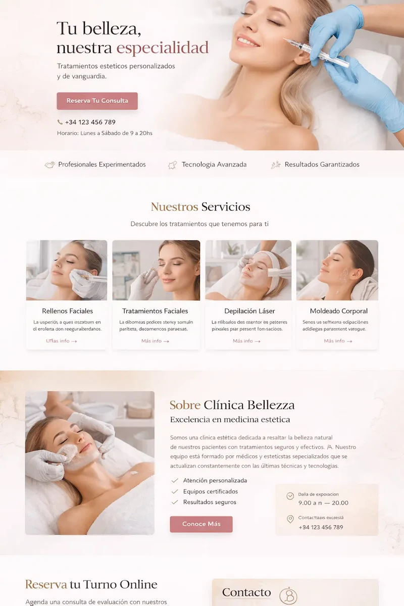 Web para clínica de estética Uruguay